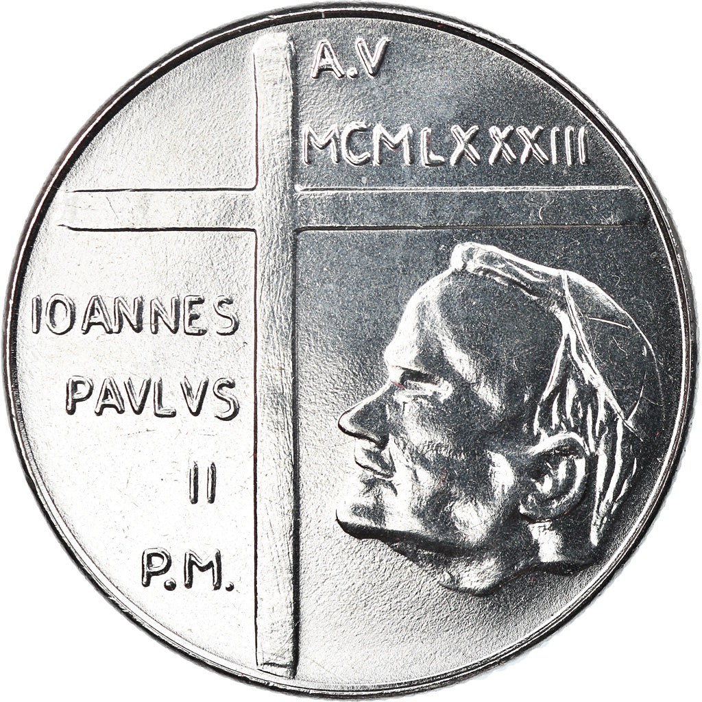 Coin, VATICAN CITY, John Paul II, 100 Lire, 1983, Roma, MS(64), Stainless Steel