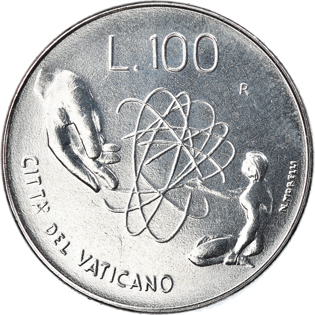 Coin, VATICAN CITY, John Paul II, 100 Lire, 1983, Roma, MS(64), Stainless Steel