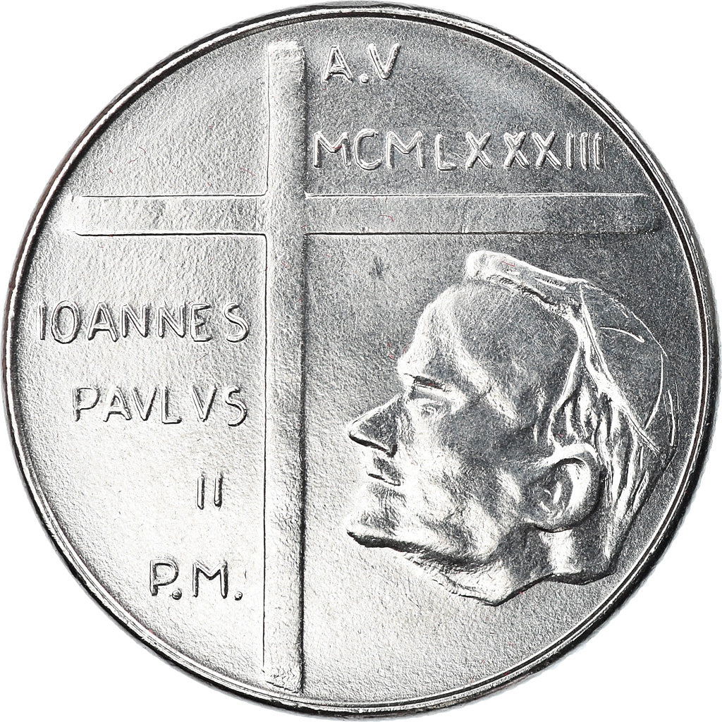 Coin, VATICAN CITY, John Paul II, 50 Lire, 1983, Roma, MS(64), Stainless Steel