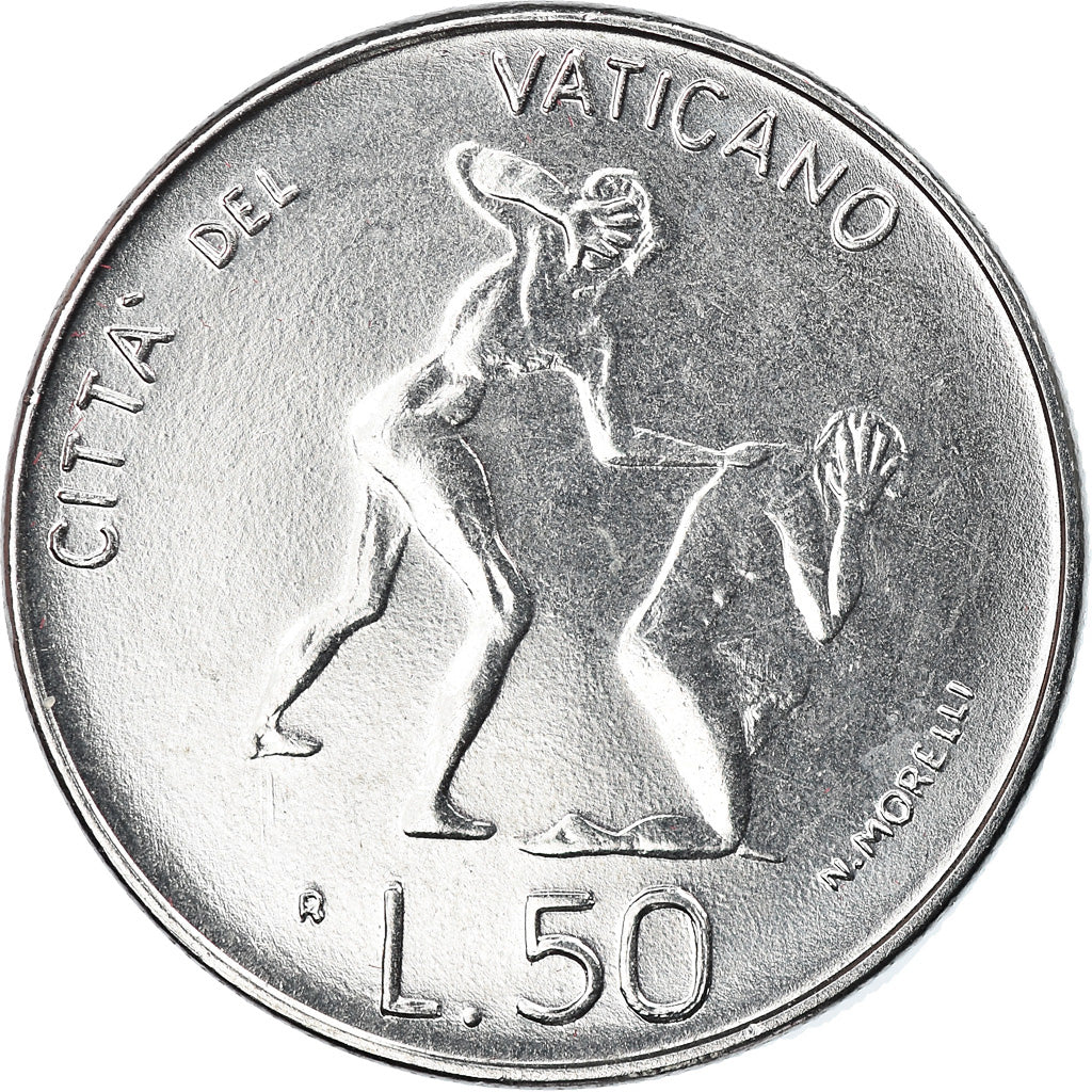 Coin, VATICAN CITY, John Paul II, 50 Lire, 1983, Roma, MS(64), Stainless Steel
