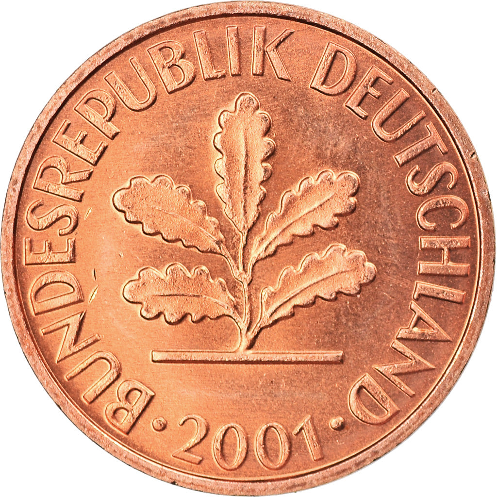 Coin, GERMANY - FEDERAL REPUBLIC, Pfennig, 2001, Karlsruhe, MS(65-70), Copper