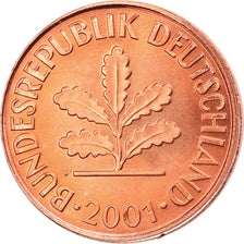 Coin, GERMANY - FEDERAL REPUBLIC, 2 Pfennig, 2001, Stuttgart, MS(65-70), Copper