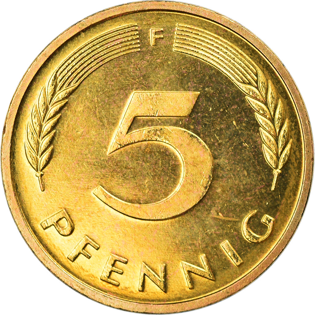 Coin, GERMANY - FEDERAL REPUBLIC, 5 Pfennig, 2001, Stuttgart, MS(65-70), Brass