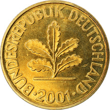 Coin, GERMANY - FEDERAL REPUBLIC, 10 Pfennig, 2001, Stuttgart, MS(65-70), Brass