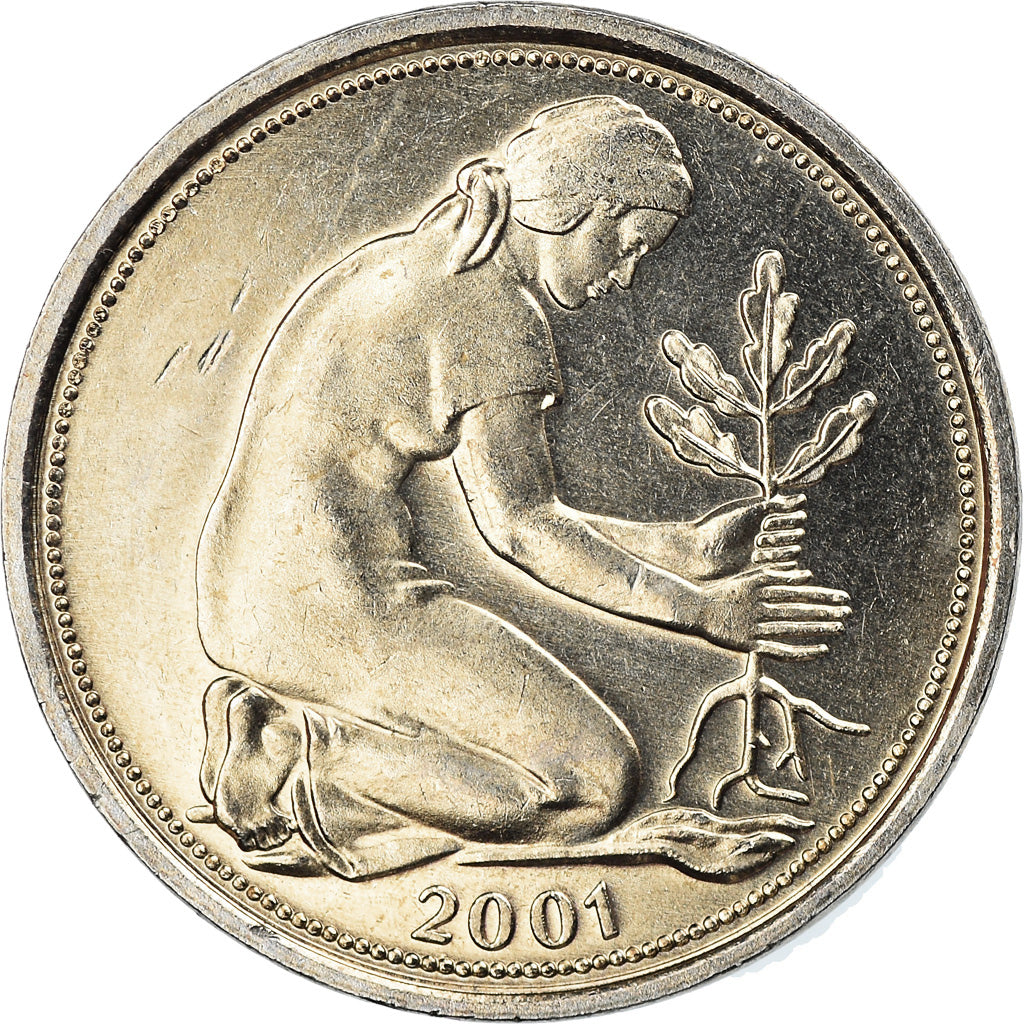Coin, GERMANY - FEDERAL REPUBLIC, 50 Pfennig, 2001, Stuttgart, MS(65-70)