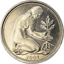 Coin, GERMANY - FEDERAL REPUBLIC, 50 Pfennig, 2001, Stuttgart, MS(65-70)