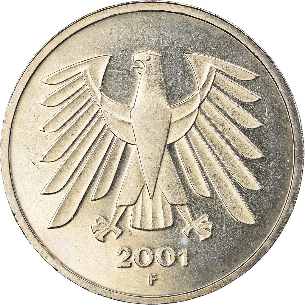 Moneta, Niemcy - RFN, 5 Mark, 2001, Stuttgart, MS(65-70), Miedź-Nikiel
