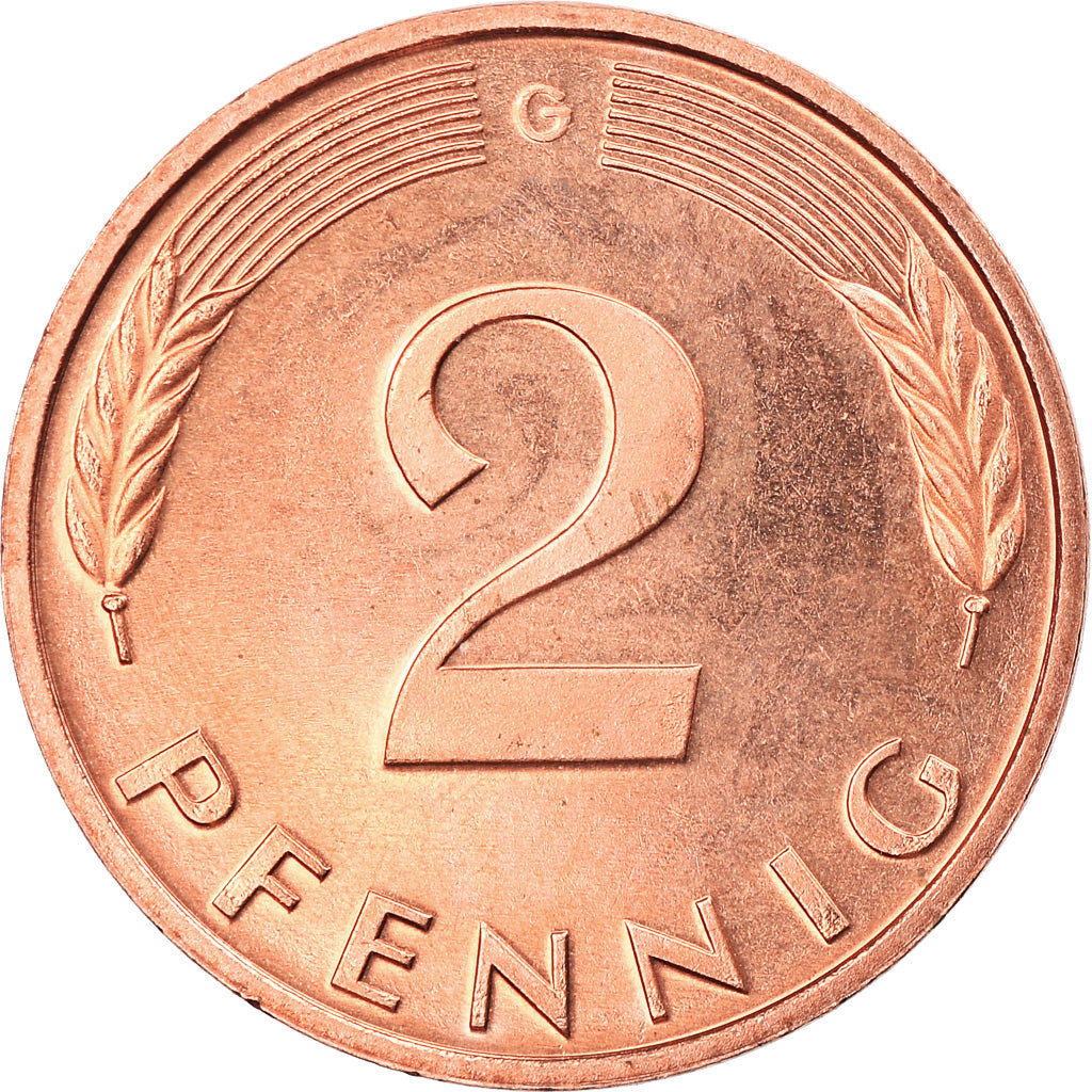 Coin, GERMANY - FEDERAL REPUBLIC, 2 Pfennig, 2001, Karlsruhe, MS(65-70), Copper