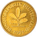 Coin, GERMANY - FEDERAL REPUBLIC, 5 Pfennig, 2001, Karlsruhe, MS(65-70), Brass