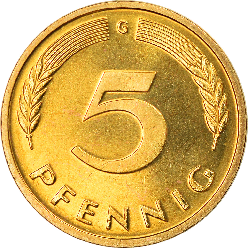 Coin, GERMANY - FEDERAL REPUBLIC, 5 Pfennig, 2001, Karlsruhe, MS(65-70), Brass