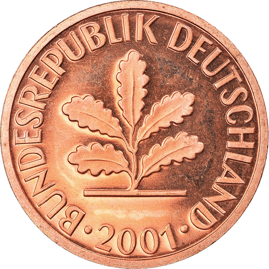 Coin, GERMANY - FEDERAL REPUBLIC, Pfennig, 2001, Munich, MS(65-70), Copper