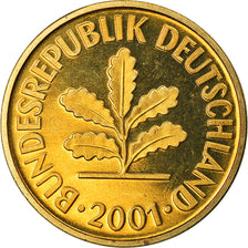 Coin, GERMANY - FEDERAL REPUBLIC, 5 Pfennig, 2001, Munich, MS(65-70), Brass Clad