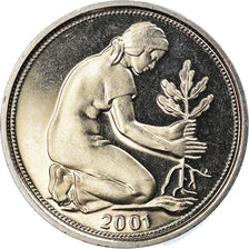 Coin, GERMANY - FEDERAL REPUBLIC, 50 Pfennig, 2001, Munich, MS(65-70)