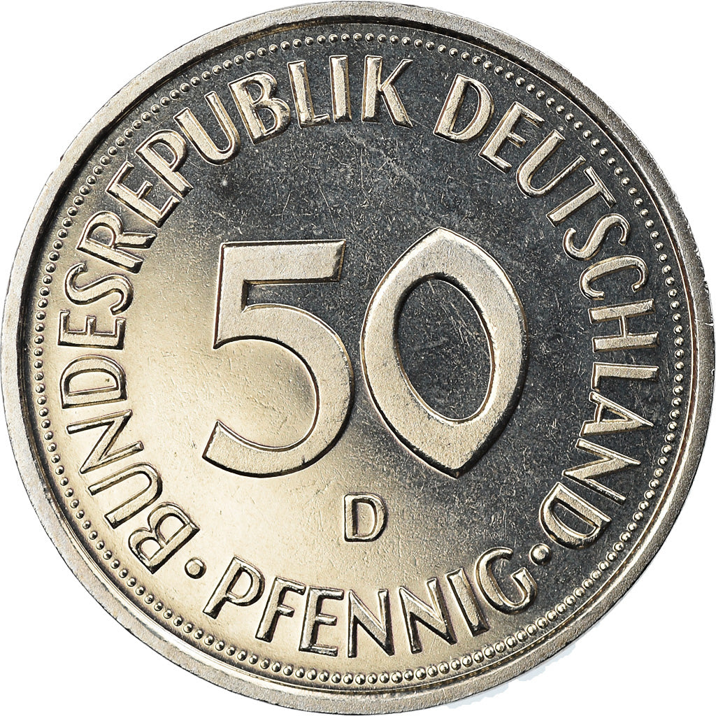 Coin, GERMANY - FEDERAL REPUBLIC, 50 Pfennig, 2001, Munich, MS(65-70)