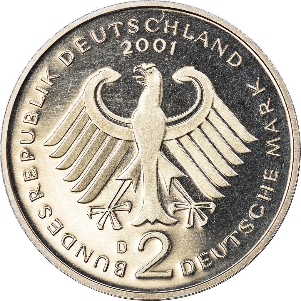 Coin, GERMANY - FEDERAL REPUBLIC, 2 Mark, 2001, Munich, MS(65-70), Copper-Nickel