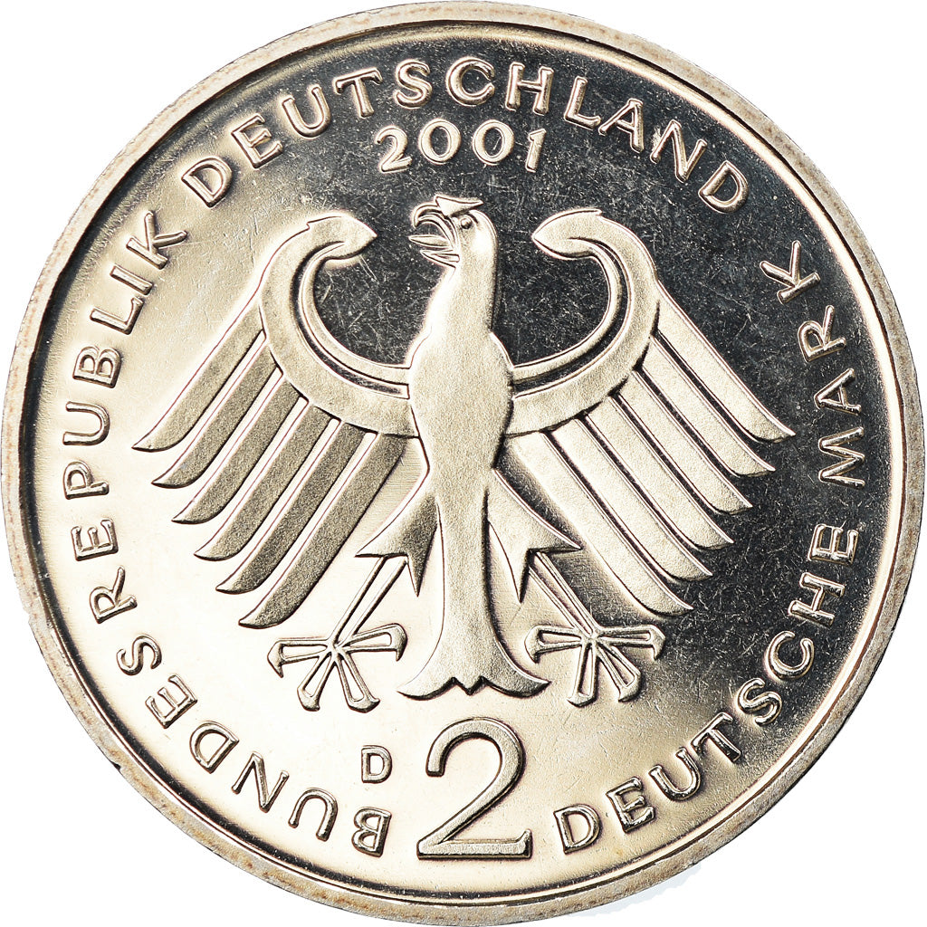 Coin, GERMANY - FEDERAL REPUBLIC, 2 Mark, 2001, Munich, MS(65-70), Copper-Nickel