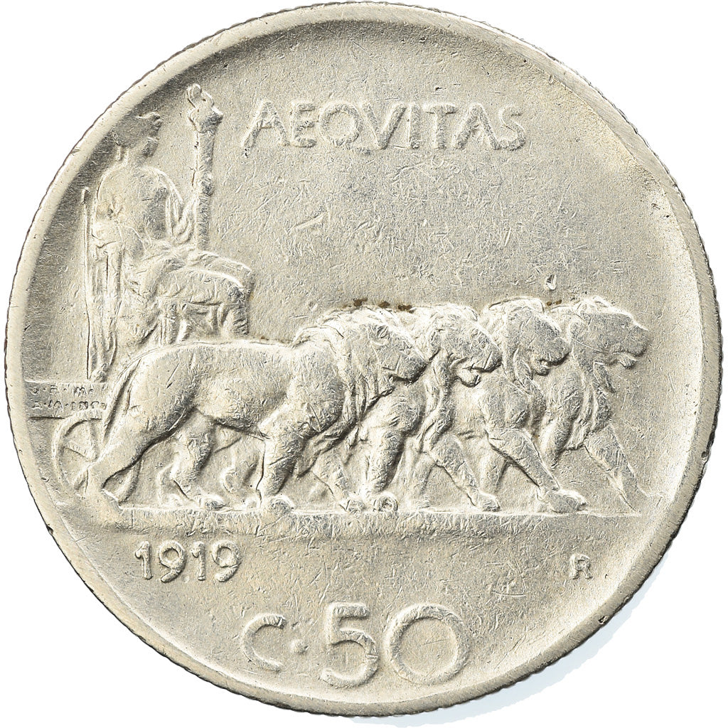 Munten, Italië, Vittorio Emanuele III, 50 Centesimi, 1919, Rome, Tranche