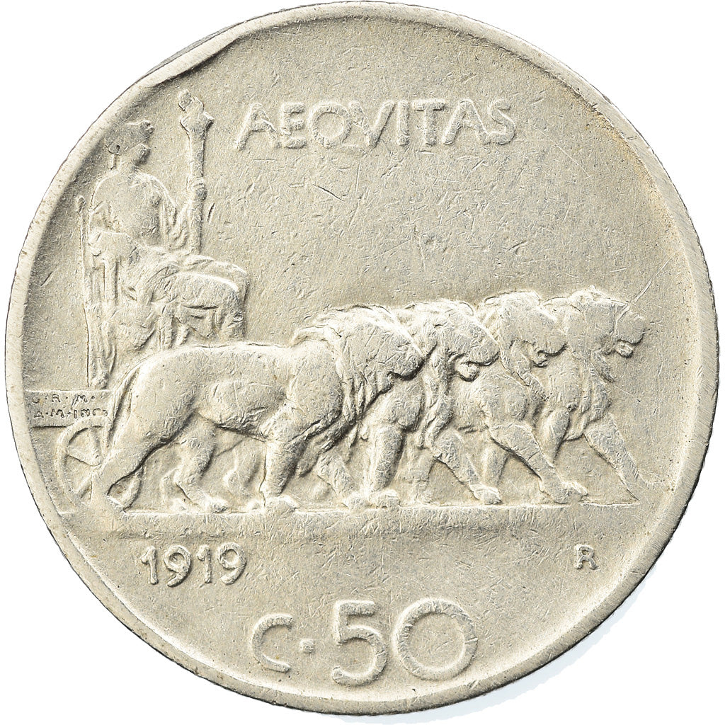 Munten, Italië, Vittorio Emanuele III, 50 Centesimi, 1919, Rome, Tranche