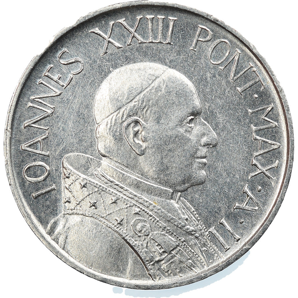 Moeda, CIDADE DO VATICANO, John XXIII, 5 Lire, 1960, Roma, MS(65-70), Alumínio