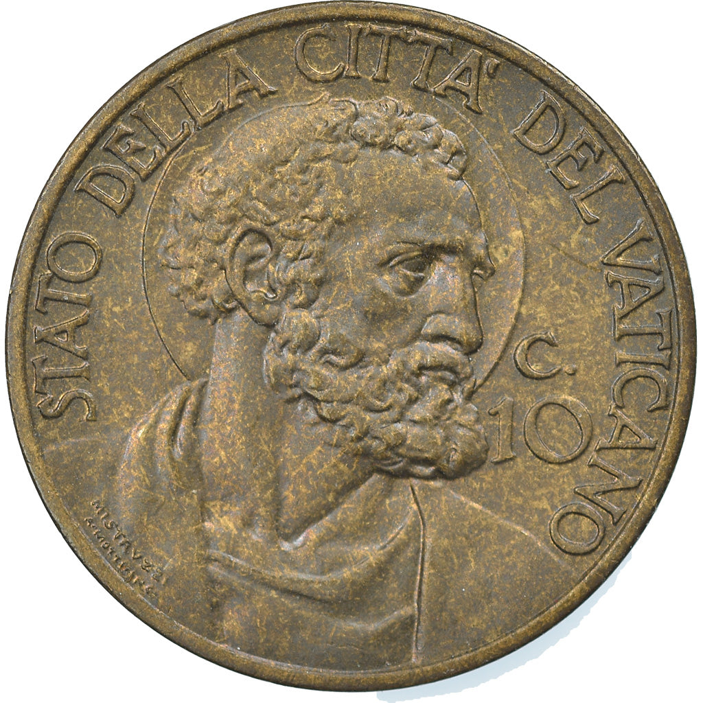 Coin, VATICAN CITY, Pius XII, 10 Centesimi, 1939, Roma, MS(65-70)