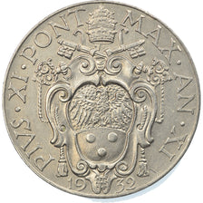 Münze, Vatikanstadt, Pius XI, 2 Lire, 1932, Roma, VZ, Nickel, KM:6
