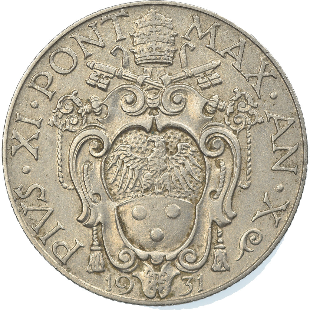 Coin, VATICAN CITY, Pius XI, 50 Centesimi, 1931, Roma, EF(40-45), Nickel, KM:4