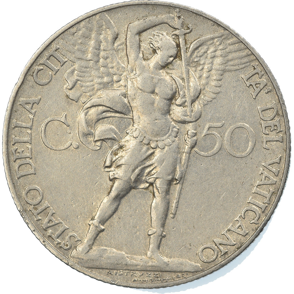 Coin, VATICAN CITY, Pius XI, 50 Centesimi, 1931, Roma, EF(40-45), Nickel, KM:4