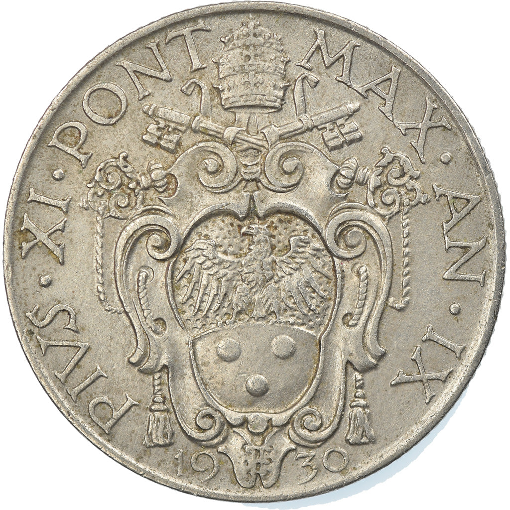 Coin, VATICAN CITY, Pius XI, Lira, 1930, Roma, EF(40-45), Nickel, KM:5