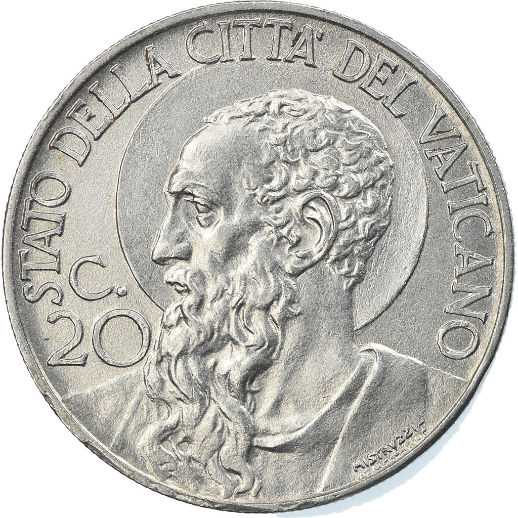 Moneta, CITTÀ DEL VATICANO, Pius XII, 20 Centesimi, 1940, Roma, SPL, Acciaio