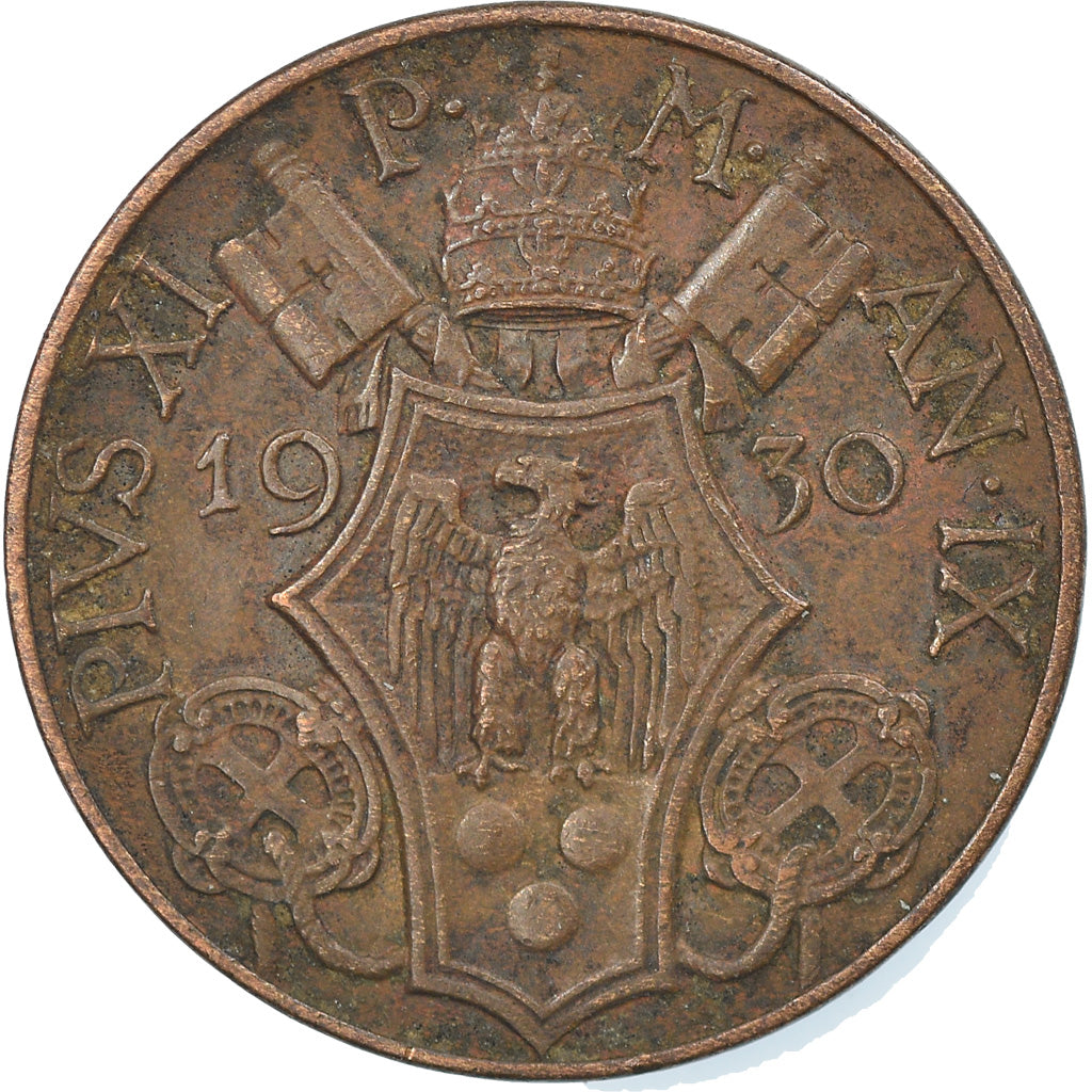 Coin, VATICAN CITY, Pius XI, 5 Centesimi, 1930, Roma, AU(55-58), Bronze, KM:1