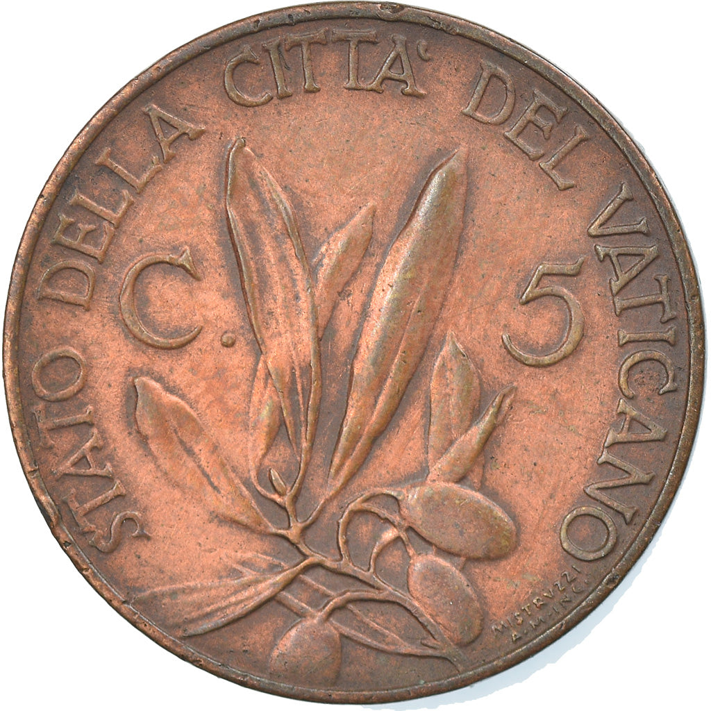 Monnaie, Cité du Vatican, Pius XI, 5 Centesimi, 1933-1934, Roma, TTB, Bronze