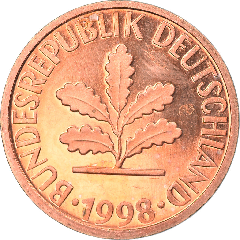Coin, GERMANY - FEDERAL REPUBLIC, Pfennig, 1998, Hambourg, MS(65-70), Copper