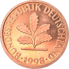 Coin, GERMANY - FEDERAL REPUBLIC, Pfennig, 1998, Hambourg, MS(65-70), Copper