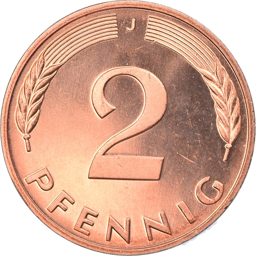 Moneta, GERMANIA - REPUBBLICA FEDERALE, 2 Pfennig, 1998, Hambourg, FDC, Acciaio