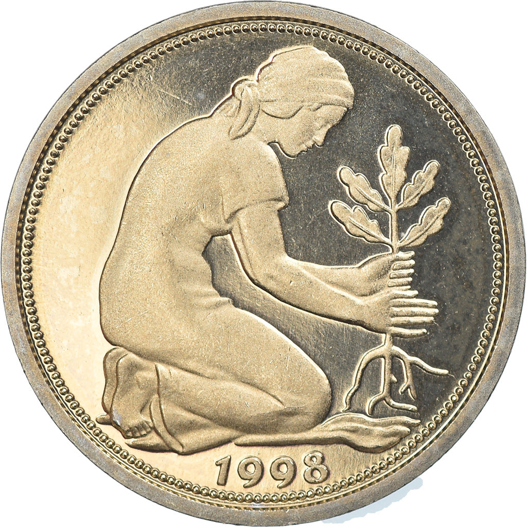 Coin, GERMANY - FEDERAL REPUBLIC, 50 Pfennig, 1998, Hambourg, MS(65-70)