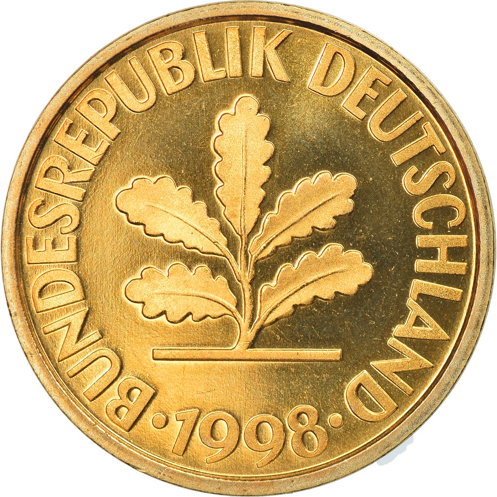 Coin, GERMANY - FEDERAL REPUBLIC, 10 Pfennig, 1998, Hambourg, MS(65-70), Brass