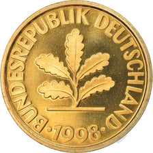 Coin, GERMANY - FEDERAL REPUBLIC, 10 Pfennig, 1998, Hambourg, MS(65-70), Brass