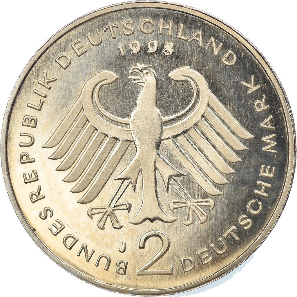 Coin, GERMANY - FEDERAL REPUBLIC, 2 Mark, 1998, Hambourg, MS(65-70)