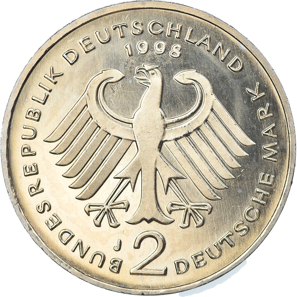 Coin, GERMANY - FEDERAL REPUBLIC, 2 Mark, 1998, Hambourg, MS(65-70)