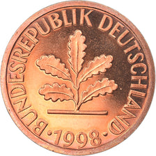 Coin, GERMANY - FEDERAL REPUBLIC, Pfennig, 1998, Munich, MS(65-70), Copper