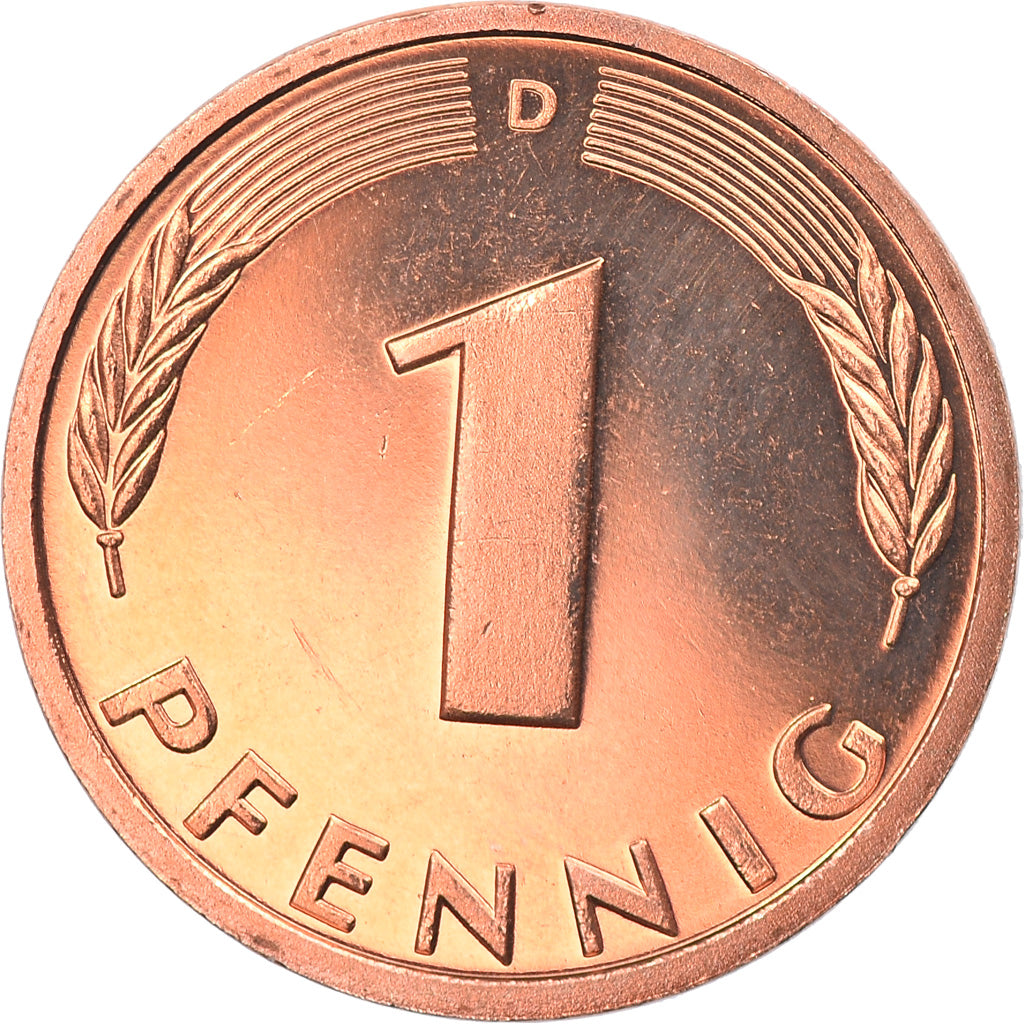 Coin, GERMANY - FEDERAL REPUBLIC, Pfennig, 1998, Munich, MS(65-70), Copper