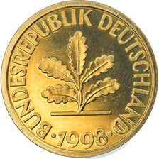 Coin, GERMANY - FEDERAL REPUBLIC, 10 Pfennig, 1998, Munich, MS(65-70), Brass