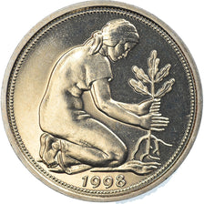 Coin, GERMANY - FEDERAL REPUBLIC, 50 Pfennig, 1998, Munich, MS(65-70)
