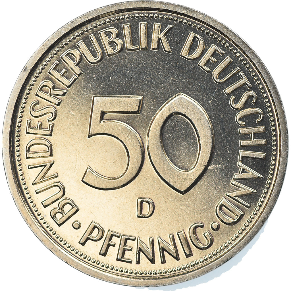 Coin, GERMANY - FEDERAL REPUBLIC, 50 Pfennig, 1998, Munich, MS(65-70)