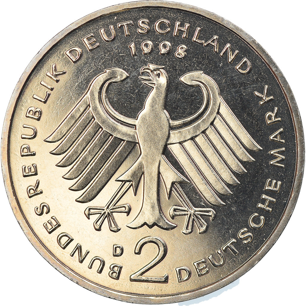 Coin, GERMANY - FEDERAL REPUBLIC, 2 Mark, 1998, Munich, MS(65-70), Copper-Nickel