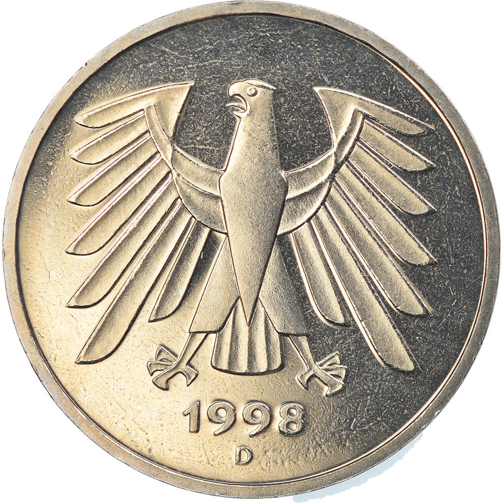 Coin, GERMANY - FEDERAL REPUBLIC, 5 Mark, 1998, Munich, MS(65-70), Copper-Nickel