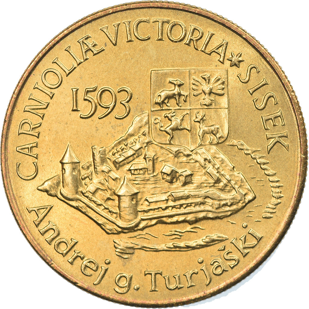 Coin, Slovenia, 5 Tolarjev, 1993, MS(63), Nickel-brass, KM:9