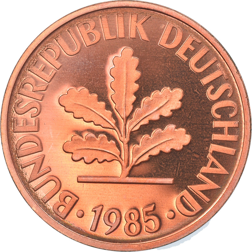 Moneta, GERMANIA - REPUBBLICA FEDERALE, 2 Pfennig, 1985, Karlsruhe, Proof, FDC