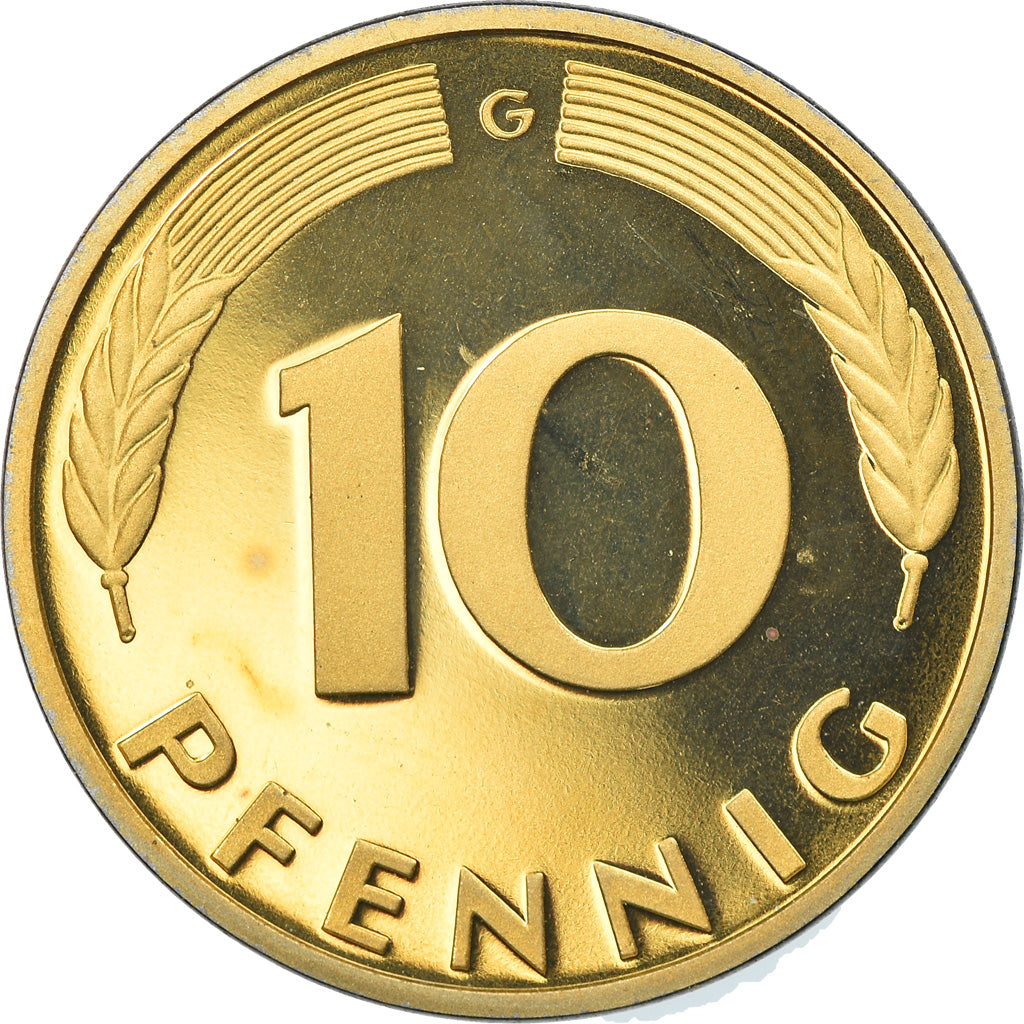 Moneta, GERMANIA - REPUBBLICA FEDERALE, 10 Pfennig, 1985, Karlsruhe, Proof, FDC
