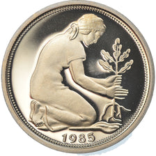 Moneta, GERMANIA - REPUBBLICA FEDERALE, 50 Pfennig, 1985, Karlsruhe, Proof, FDC